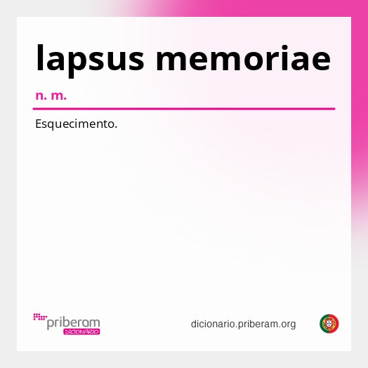 Significado de lapsus memoriae
